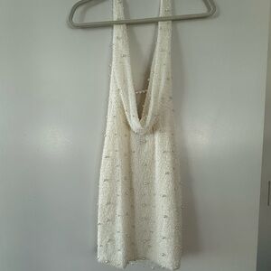 Oh Polly White Backless Dress